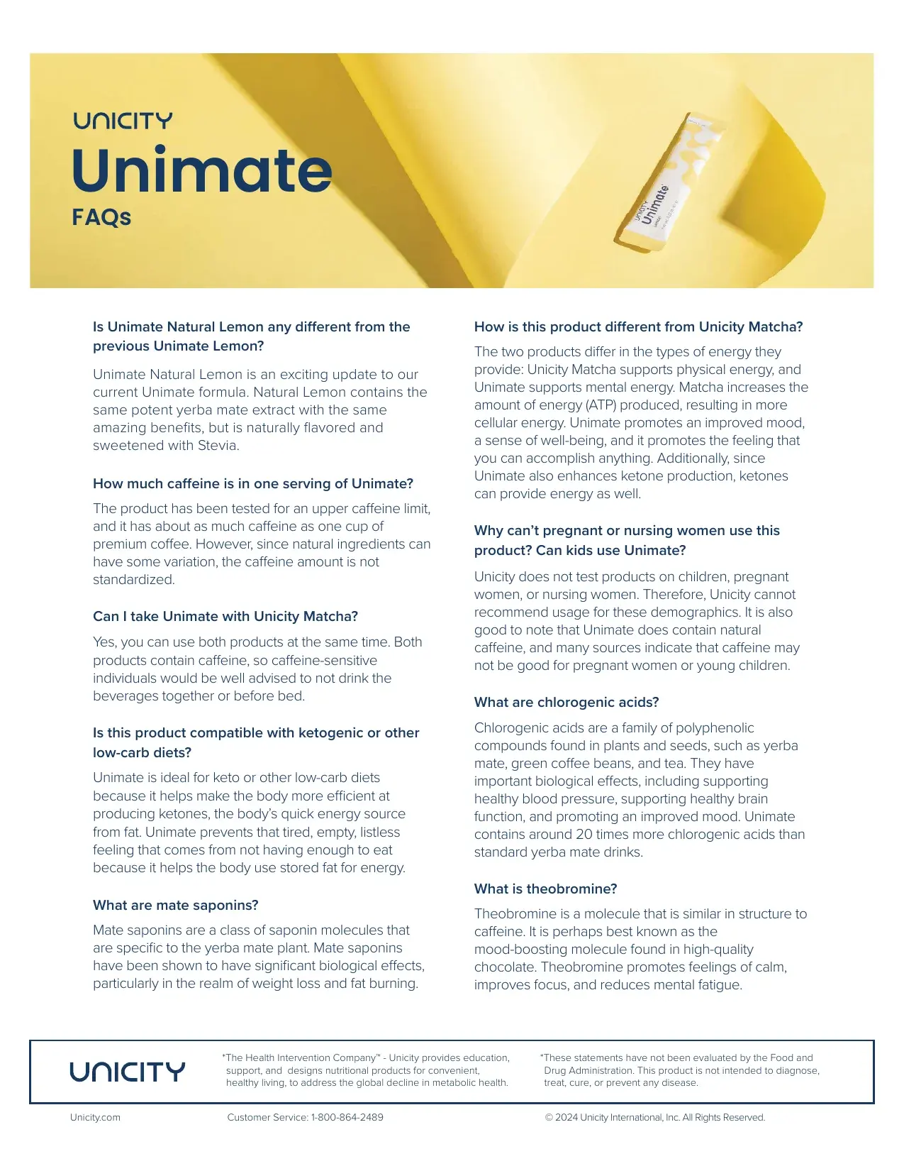 Unimate product profile, page 4 of 4