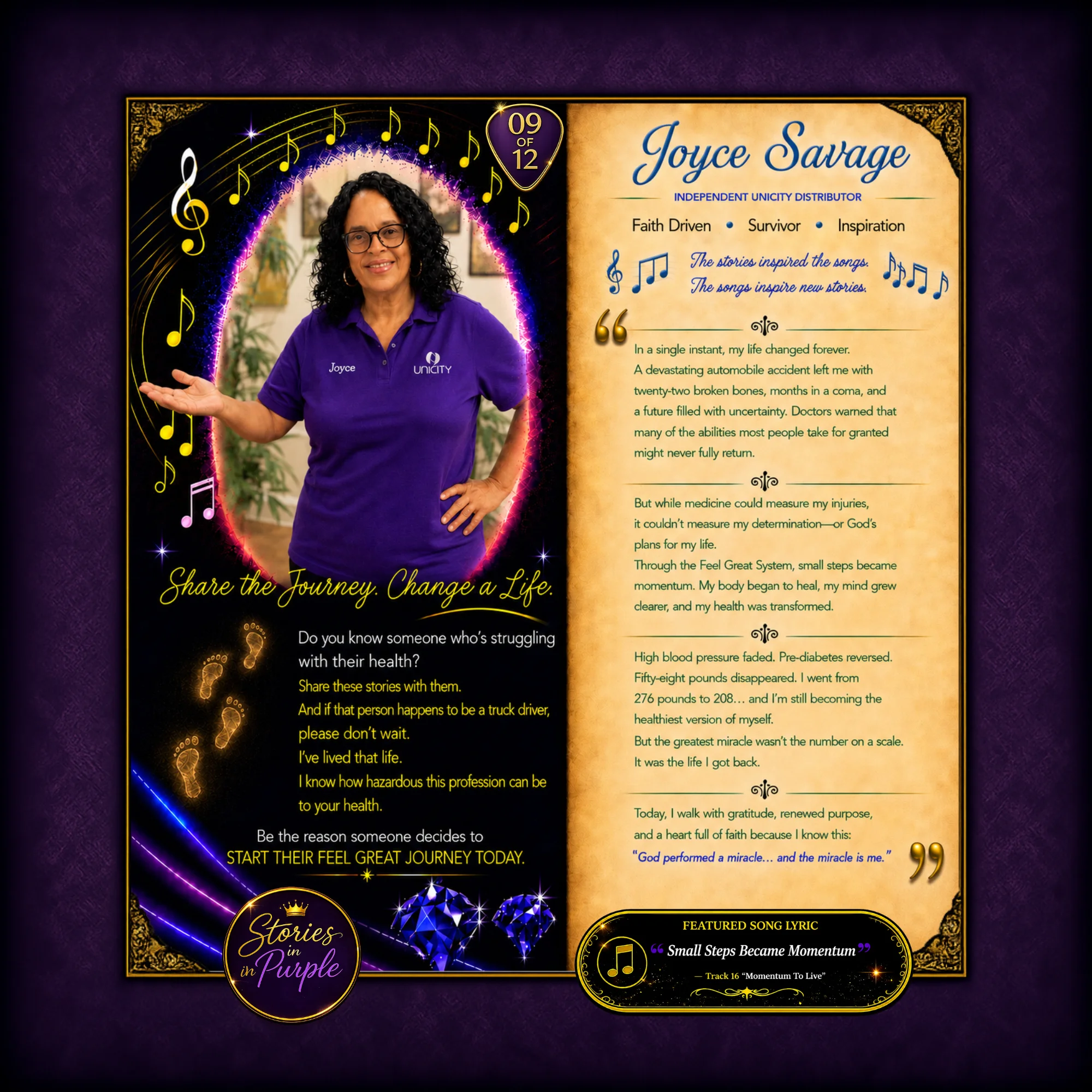 Booklet page for “Momentum to Live”